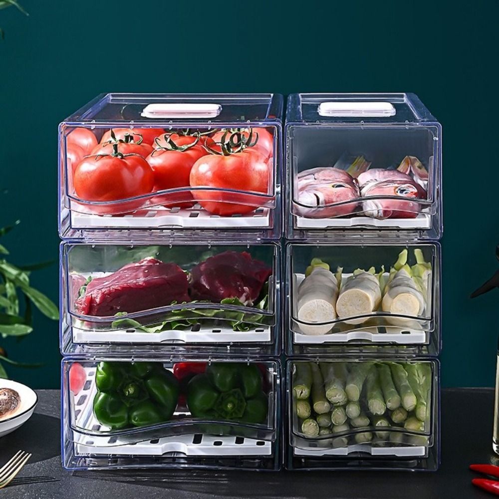 Food Storage Frozen - Plastic Drawer-type Fresh-keeping Box Transparent Stackable