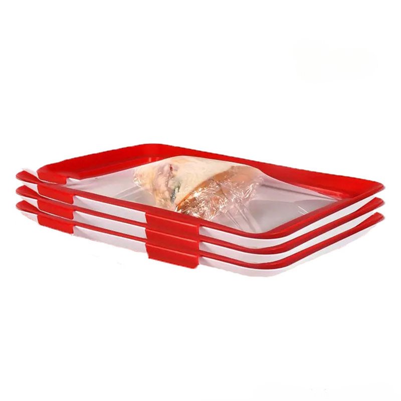 Food Storage Technology - Vacuum Preservation Technology 4Pcs Stackable Food