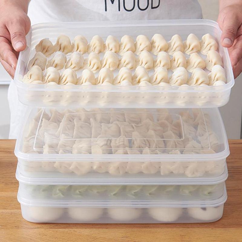 Food Storage With Dividers - Transparent Kitchen Storage Box Refrigerator Organizer