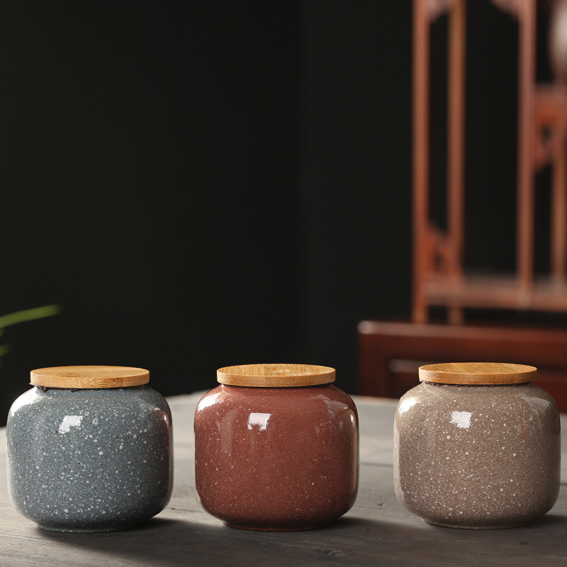 Gốm Mini Bình Có Nắp Gỗ Kín Hộ - đánh giá và giá Food Storage Jars With Wooden Lids