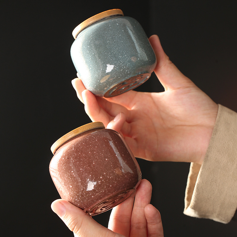 Gốm Mini Bình Có Nắp Gỗ Kín Hộ - đánh giá và giá Food Storage Jars With Wooden Lids