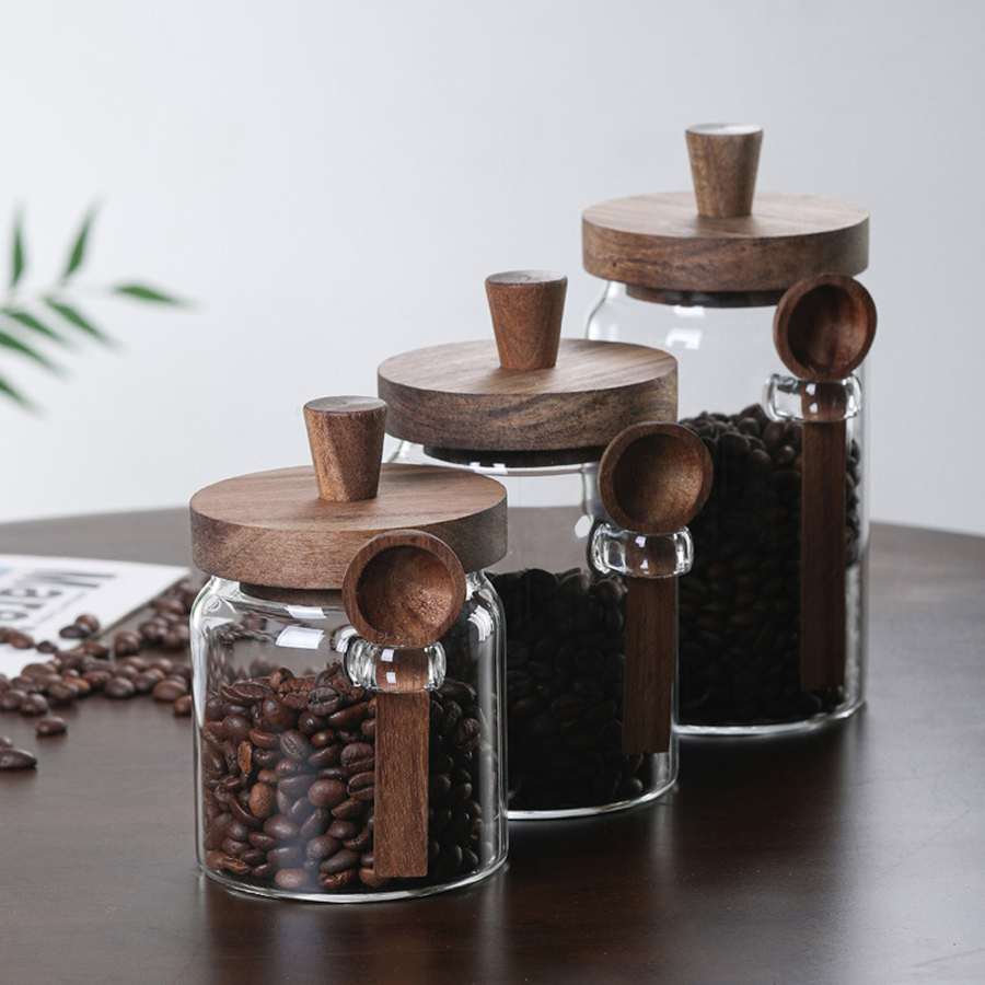 Glass Food Storage Containers  - đánh giá và giá Food Storage Jars With Wooden Lids