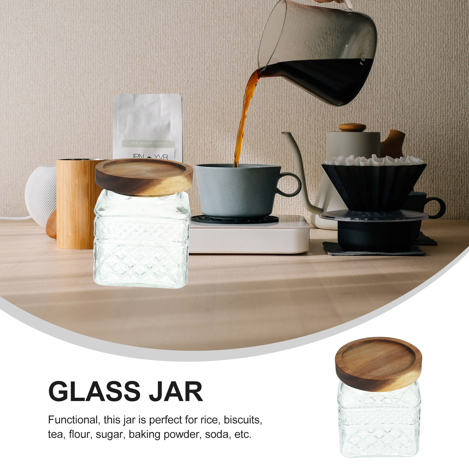 Glass Storage Jar Airtight Can - đánh giá và giá Food Storage Jars With Wooden Lids