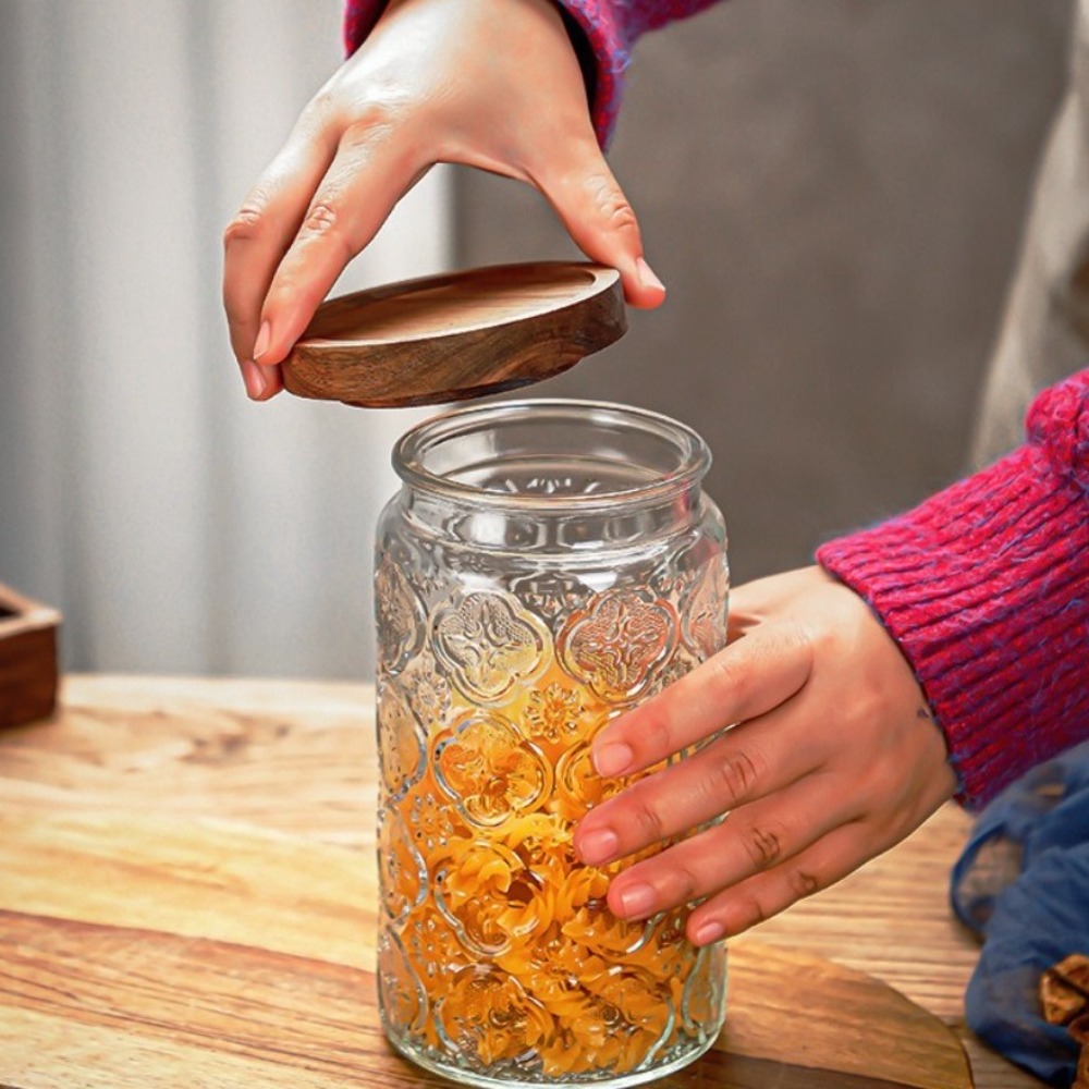 1000ML Storage Bottles Jars Em - đánh giá và giá Food Storage Jars With Wooden Lids
