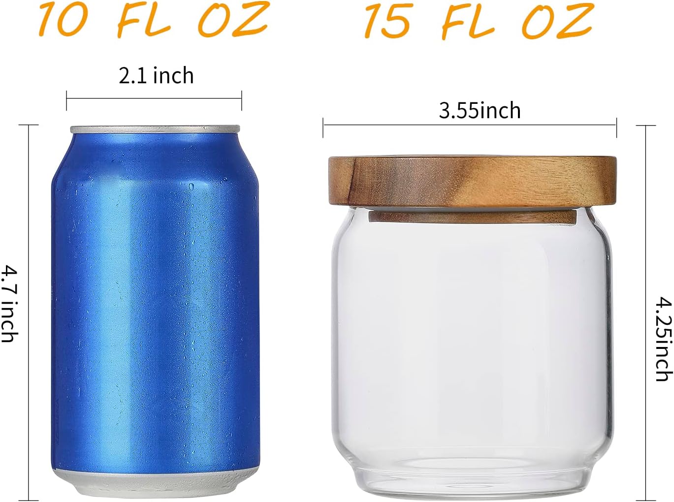 4 Pack 15oz Clear Glass Jars w - đánh giá và giá Food Storage Jars With Wooden Lids